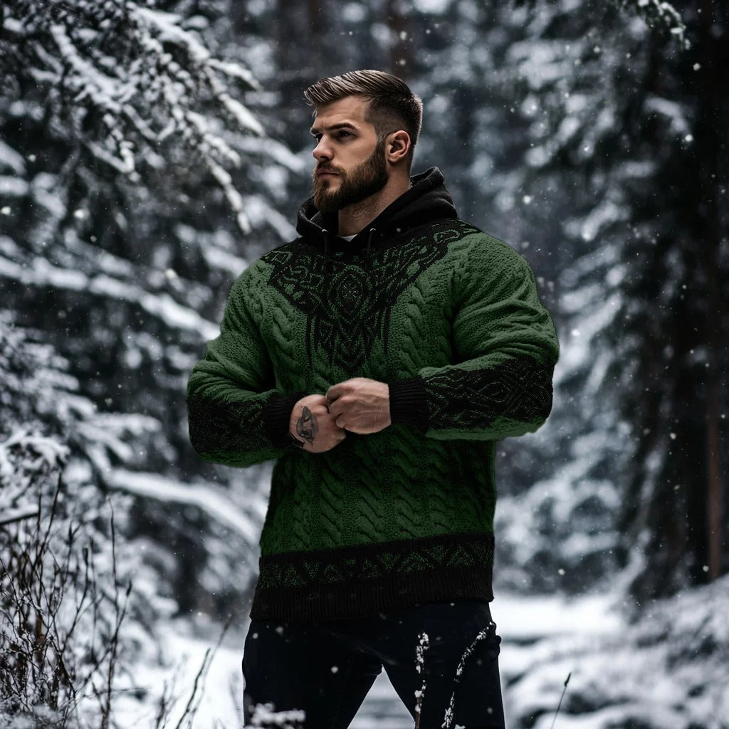 Men’s Premium Nordic Knit Winter Sweater – Forest Green | Urbantrenz